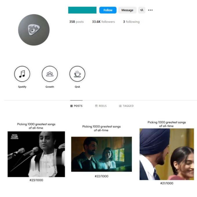 30K Songs Music Instagram Account