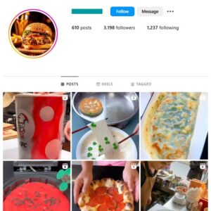 3K Food Cooking Instagram Account for sale