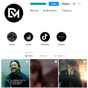 40K Motivation Mindset Instagram Account for sale