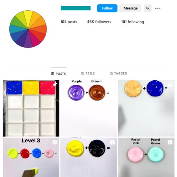 45K Art Colors Instagram Account for sale