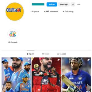 4K Cricket Sports Instagram Account for sale