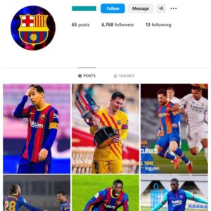 6K Football Barcelona Instagram Account for sale
