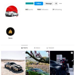 100K Nissan GTR Cars Instagram Account for sale