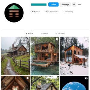 100K Tiny Houses Cabin Instagram Account for sale