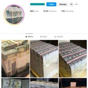 10K Luxury Money Instagram Account for sale