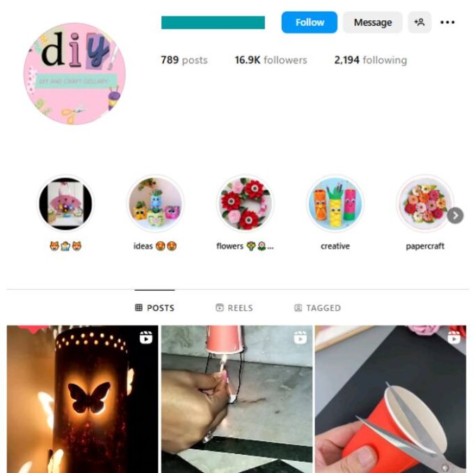 16K Creative DIY Instagram Account for sale