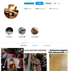 16K Sports Skateboarding Instagram Account for sale