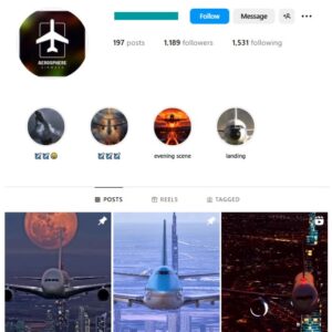 1K Airplanes Aviation Instagram Account for sale