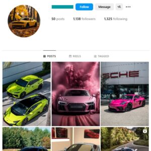 1K Automotive Cars Instagram Account for sale
