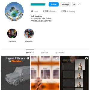 1K Editing Filmmaking Tutorials Instagram Account for sale