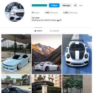 1K Exotic Cars Instagram Account for sale