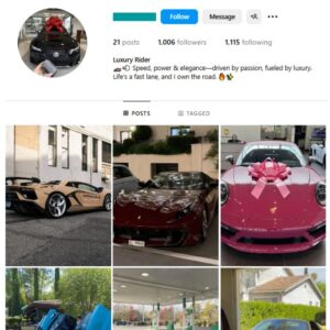1K Fast Cars Instagram Account for sale