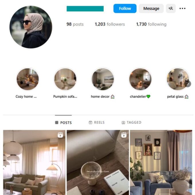 1K Home Decor Interior Instagram Account for sale