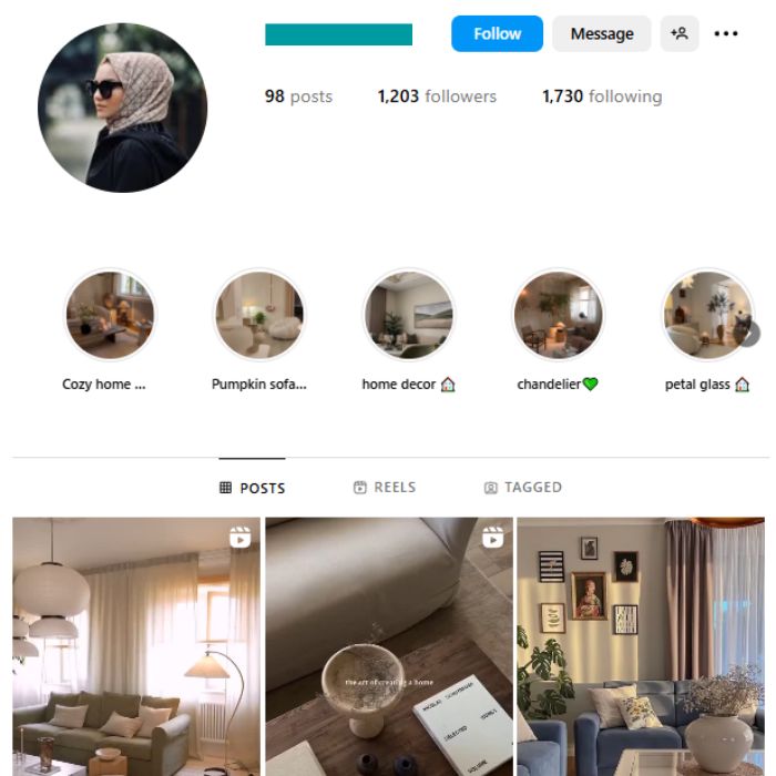 1K Home Decor Interior Instagram Account for sale