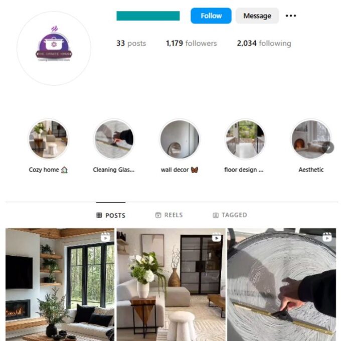1K Interior Home Decor Instagram Account for sale
