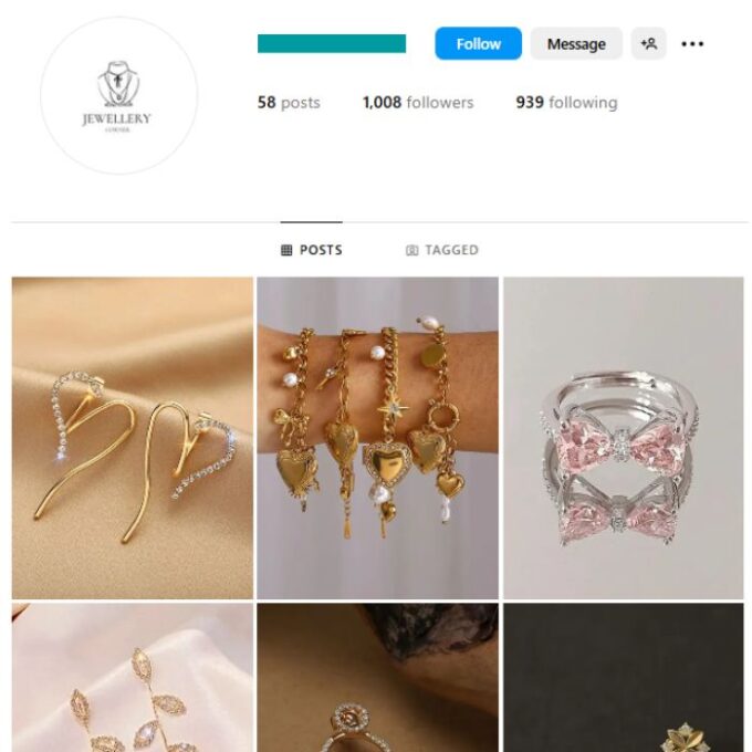 1K Jewelry Gemstones Instagram Account for sale