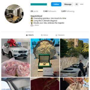 1K Luxury Lifestyle Instagram Account for sale