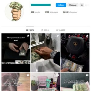 1K Luxury Money Instagram Account for sale