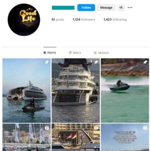 1K Luxury Yacht Instagram Account for sale