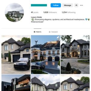 1K Mansions Luxury Instagram Account for sale