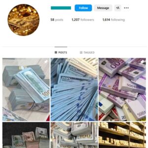 1K Money Motivation Instagram Account for sale
