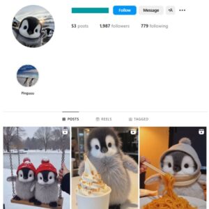 1K Penguin Animals Instagram Account for sale