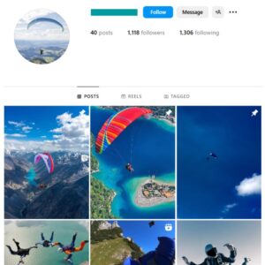 1K Skydiving Adventure Instagram Account for sale