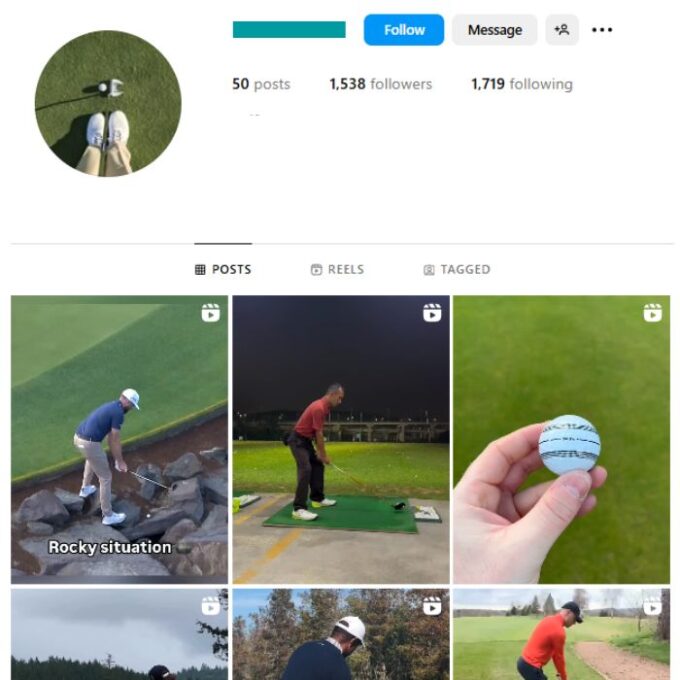 1K Sports Golf Instagram Account for sale