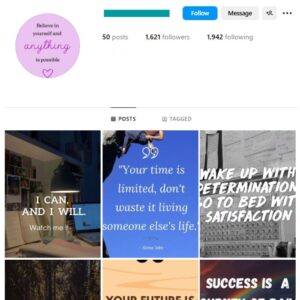 1K Success Mindset Instagram Account for sale