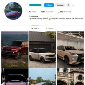 1K Super Cars Instagram Account for sale
