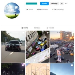 1K Super Cars Instagram Account for sale