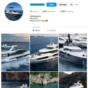 1K Yachts Luxury Instagram Account for sale