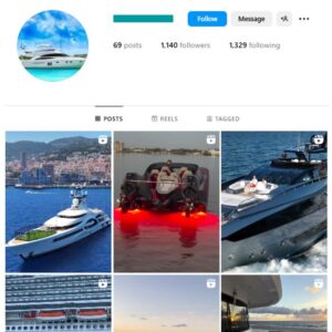 1K Yachts Luxury Instagram Account for sale