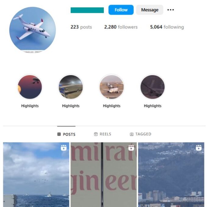 2K Aviation Airplanes Instagram Account for sale