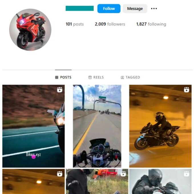 2K Bikes Automotive Instagram Account for sale