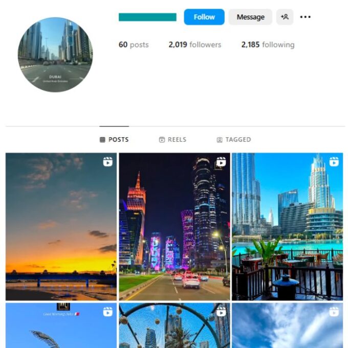 2K Travel Dubai Instagram Account for sale