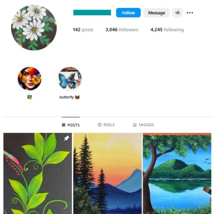 3K Art Painting Instagram Account for sale