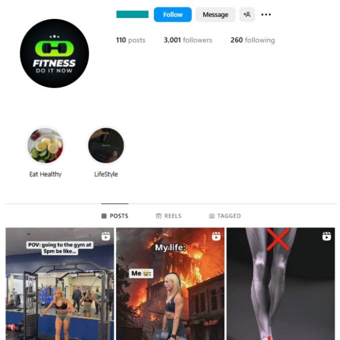 2K Bodybuilding Workout Instagram Account for sale