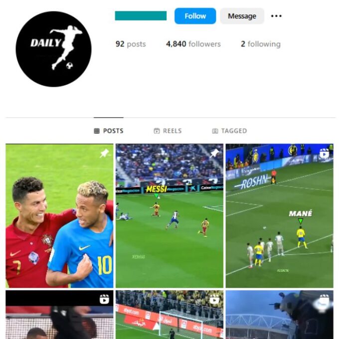 4K Sports Football Instagram Account for sale