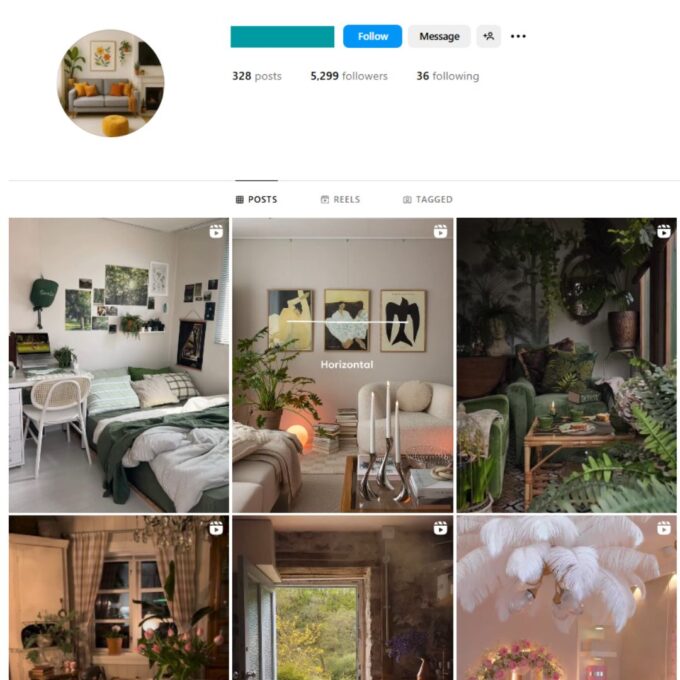 5K Interior Home Decor Instagram Account for Sale