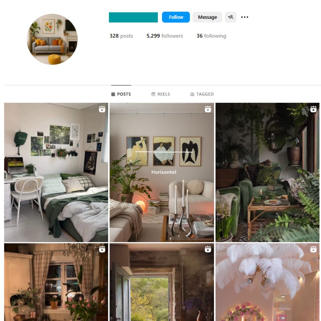 5K Interior Home Decor Instagram Account for Sale
