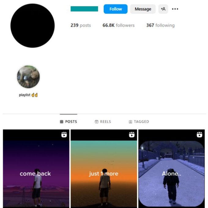 65K Music Lyrics Instagram Account for sale
