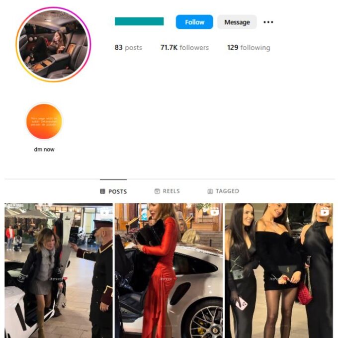 70K Luxury Lifestyle Instagram Account for sale
