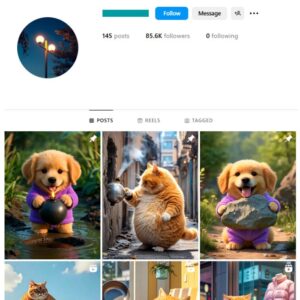 85K AI Cats Animals Instagram Account for sale