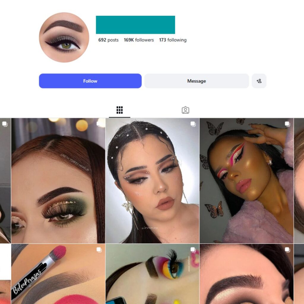 160K Makeup Beauty Instagram Account for Sale (1)
