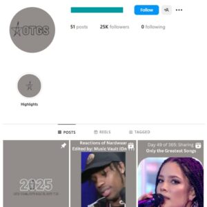 24K Songs Music Instagram Account for sale