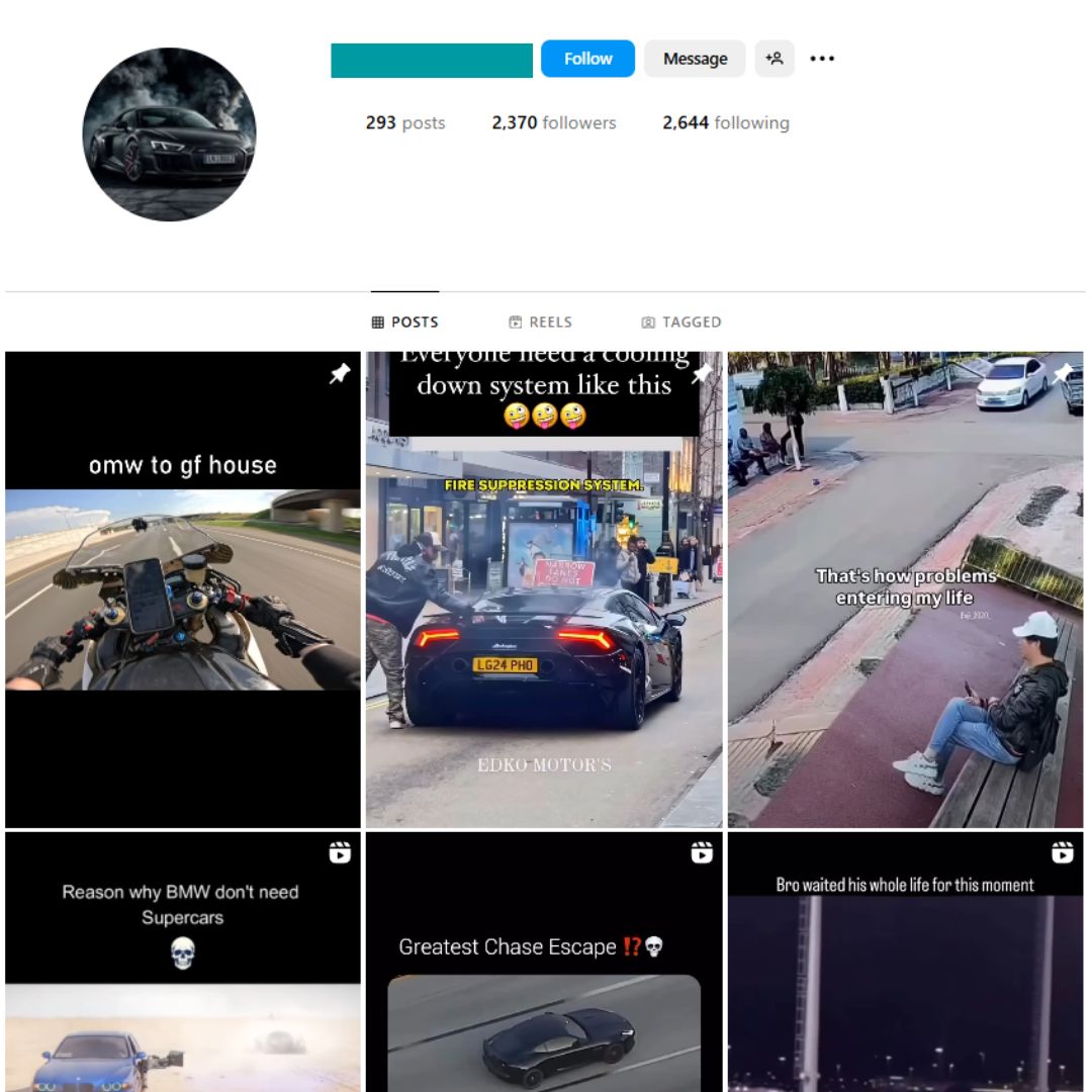 2K Automotive Cars Instagram Account for Sale