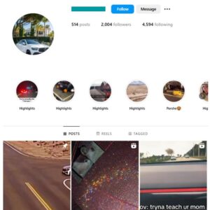 2K Exotic Cars Instagram Account for sale
