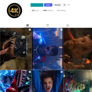 330K Hollywood Movie Clips Instagram Account for Sale