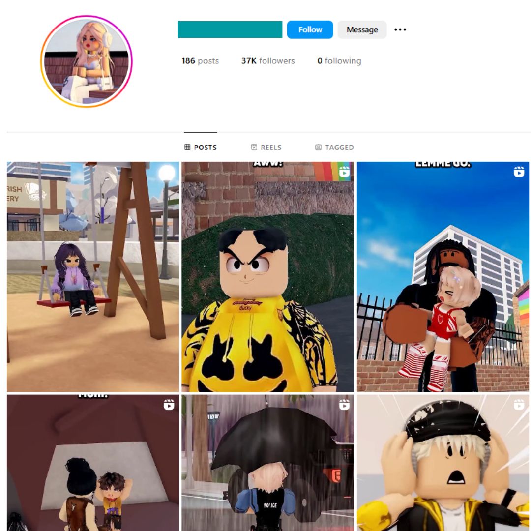 35K Roblox Gaming Instagram Account for Sale